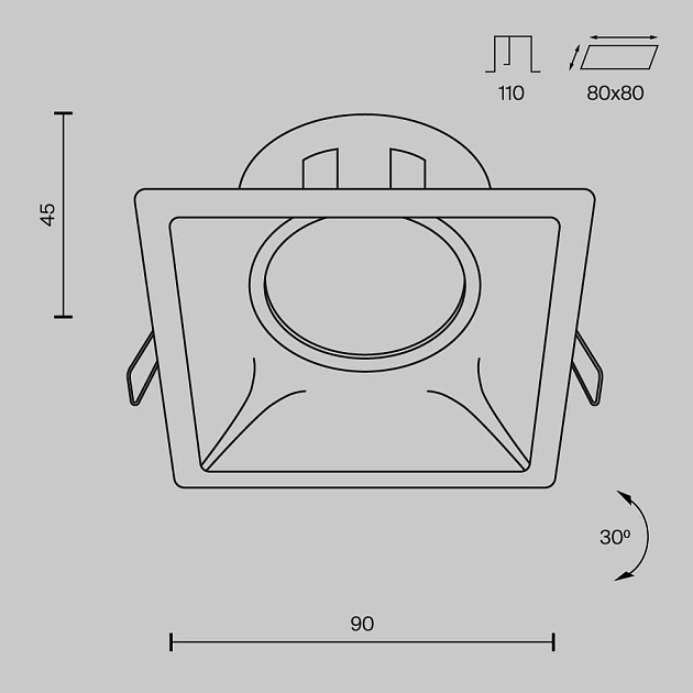 Встраиваемый светильник Maytoni Dot DL029-2-01W Фото № 6