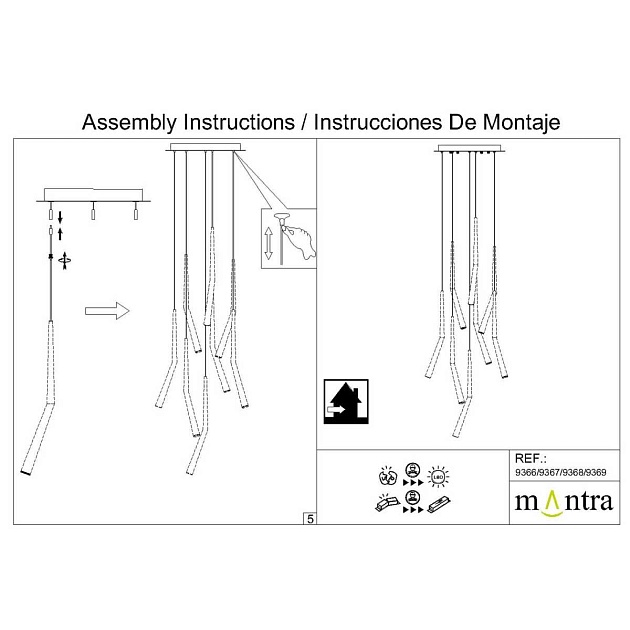 Подвесная люстра Mantra Arrecife 9368+9229 (8L) Фото № 15