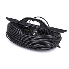 Удлинитель-шнур на рамке 1-местный с/з Stekker, HM02-01-50, 50м 3*0,75, серия Home (УХз-10), черный 39226