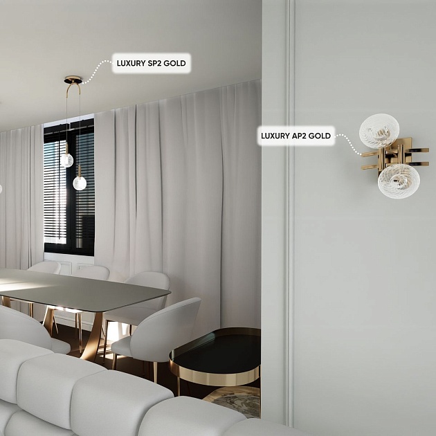 Бра Crystal Lux Luxury AP2 Gold Фото № 6