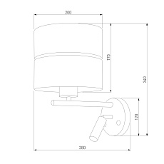 Бра TK Lighting 2579 Hilton Black Gold 1