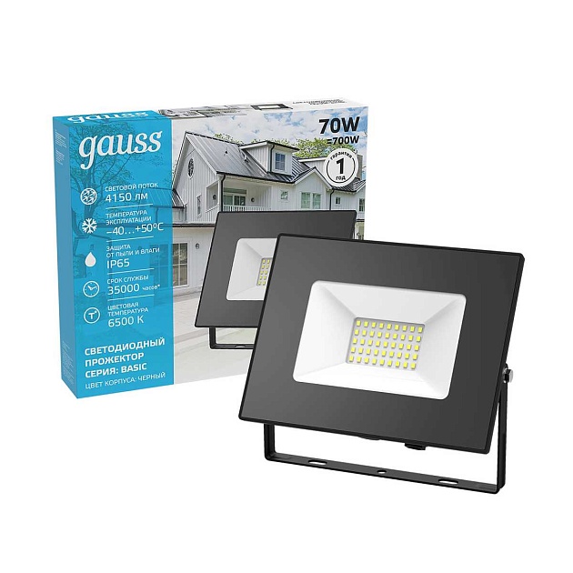 Прожектор светодиодный Gauss 70W 613100370 изображение 11 Прожектор светодиодный Gauss 70W 613100370 Фото № 11