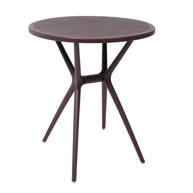 Садовый стол AksHome Palermo 65*71, пластик, коричневый 94019 Фото № 1