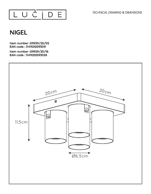 Спот Lucide Nigel 09929/20/02 Фото № 2