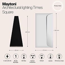 Уличный настенный светодиодный светильник Maytoni Times Square O580WL-L6B 1