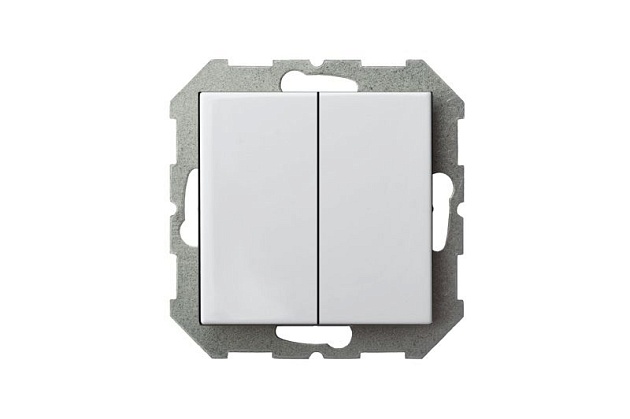Выключатель двухклавишный Liregus Epsilon белый 28-0072 Фото № 5