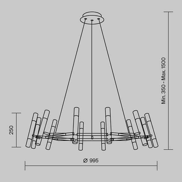 Подвесная люстра Maytoni Vigo MOD031PL-24B Фото № 8
