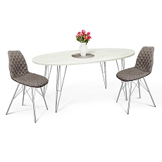 Обеденная группа Sheffilton SHT-DS122 коричневый сахар/бетон крем/хром лак 3023862901