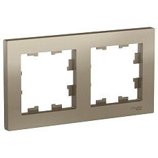 Рамка 2-постовая Systeme Electric AtlasDesign шампань ATN000502