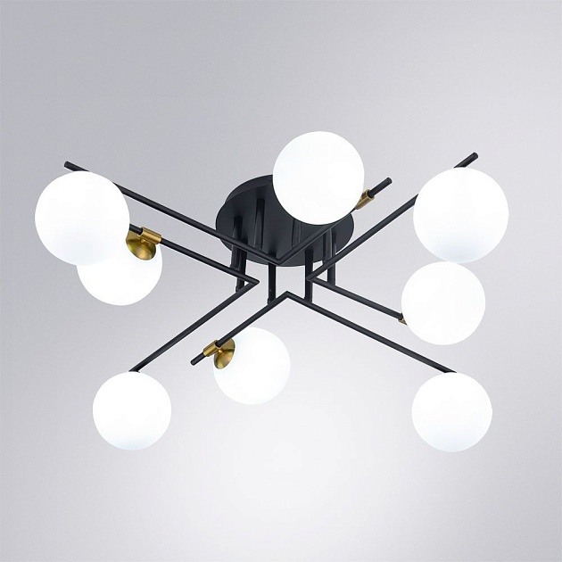 Потолочная люстра Arte Lamp Gemini A2243PL-8BK изображение 3 Потолочная люстра Arte Lamp Gemini A2243PL-8BK Фото № 3