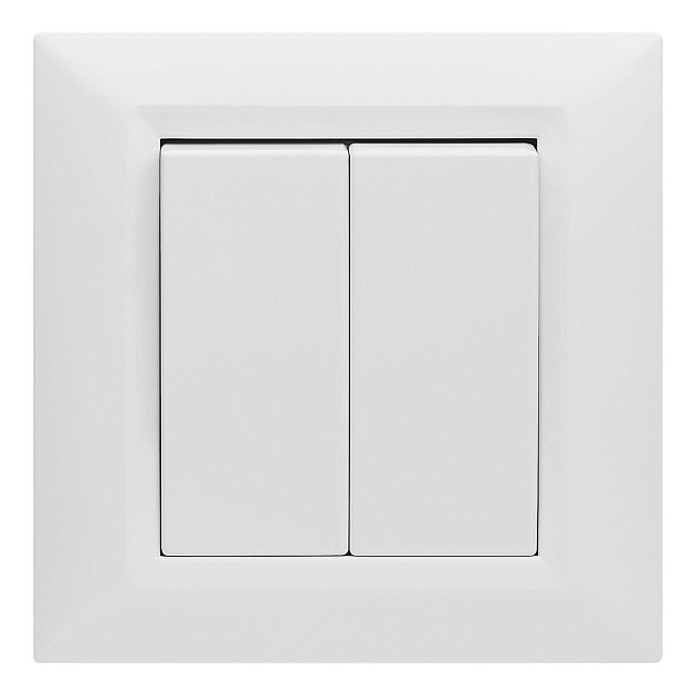 Выключатель двухклавишный Vesta-Electric Roma белый FVK010202BEL Фото № 1