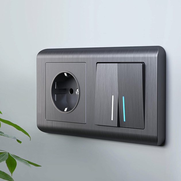 Розетка с заземлением Werkel графит рифленый W1171004 4690389158629 Фото № 6