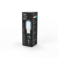 Лампа светодиодная диммируемая Gauss G9 3W 4100K прозрачная 107309203 4