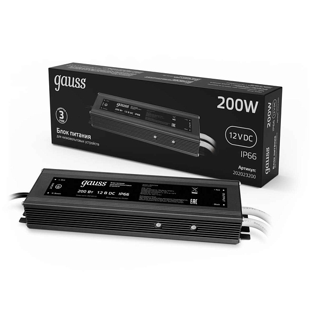 Блок питания Gauss 12V 200W IP66 20A 202023200 Фото № 5