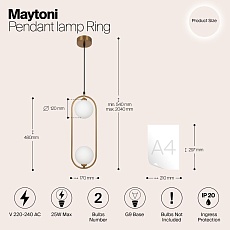 Подвесной светильник Maytoni Ring MOD013PL-02BS1 1