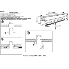 Шинопровод магнитный встраиваемый Crystal Lux CLT 0.123 01 L3000 BL 1