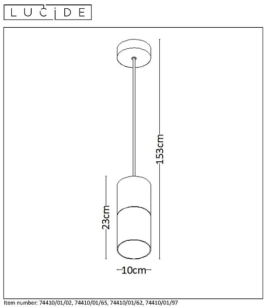 Подвесной светильник Lucide Zino 74410/01/02 Фото № 3