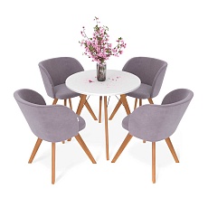 Обеденная группа Sheffilton SHT-DS221 белосн. шагрень/сирен. орхидея/прозр.лак 2296157601