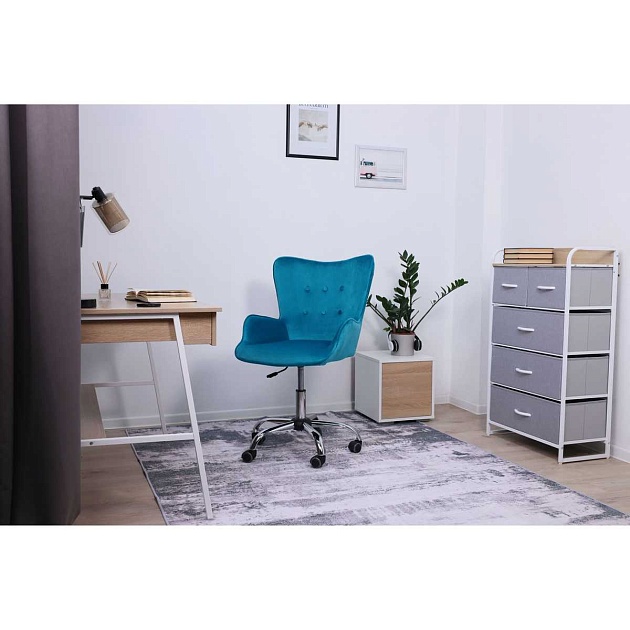 Поворотное кресло AksHome Bella бирюзовый, велюр 61454 Фото № 4