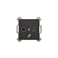 ТВ-розетка проходная TV/SAT/R Liregus Retro черный матовый 29-231