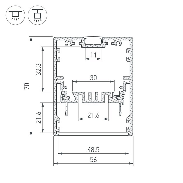 Профиль Arlight Klus-Power-W50-2000 Anod 030303 изображение 2 Профиль Arlight Klus-Power-W50-2000 Anod 030303 Фото № 2