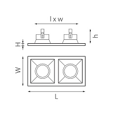 Комплект из светильников и рамки Lightstar Domino Quadro (214527+214503+214503) D5270303 1