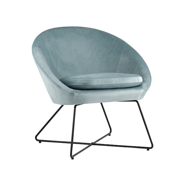 Кресло Stool Group Колумбия вельвет пыльно-голубой DOUMBIA HLR-60 Фото № 1