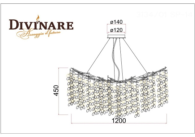 Подвесная люстра Divinare Salice 3134/01 SP-14 Фото № 2