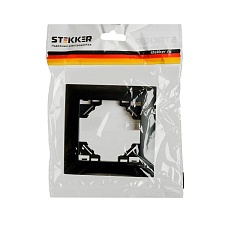 Рамка 1-постовая Stekker Эрна Элегант черный PFR00-9011-03 49661 2