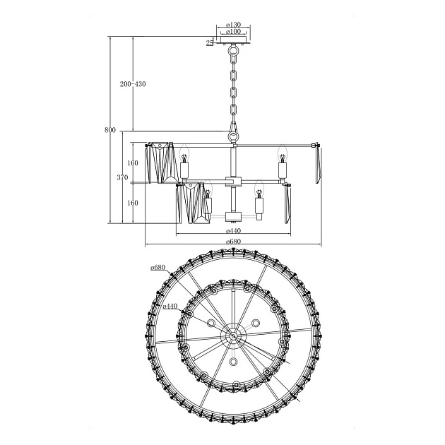 Подвесная люстра Maytoni Puntes MOD043PL-12CH Фото № 4