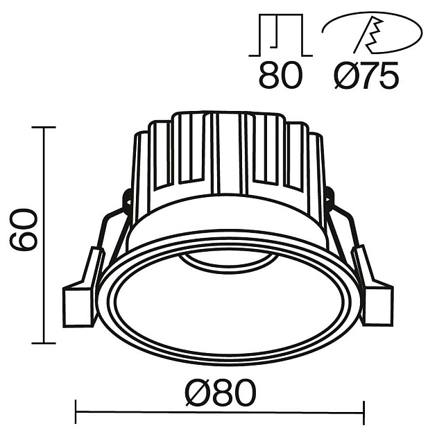 Встраиваемый светильник Maytoni Technical Round DL058-12W4K-W Фото № 6