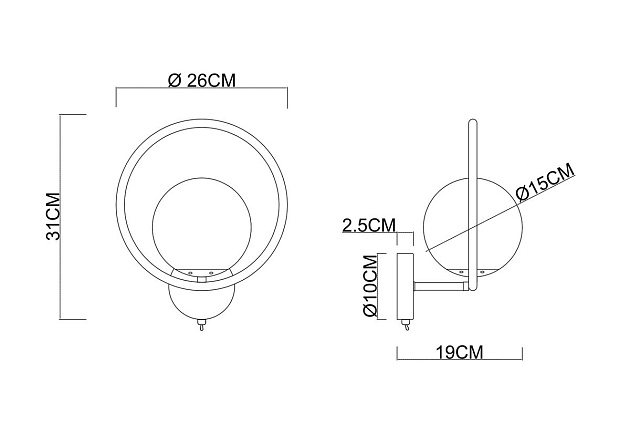Бра Arte Lamp Matisse A7741AP-1BK Фото № 2