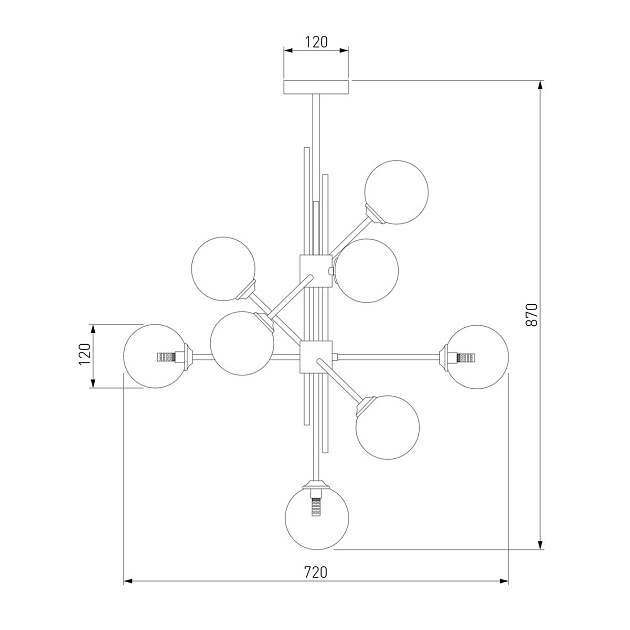 Подвесная люстра Eurosvet Volver 50383 латунь Smart Фото № 2