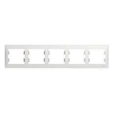 Рамка 5-постовая Systeme Electric Glossa белая GSL000105
