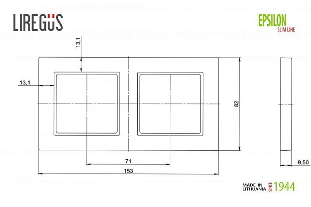 Рамка 2-постовая Liregus Epsilon антрацит 28-1202 Фото № 2