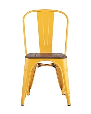Барный стул Tolix желтый глянцевый + темное дерево YD-H440B-W LG-06 5