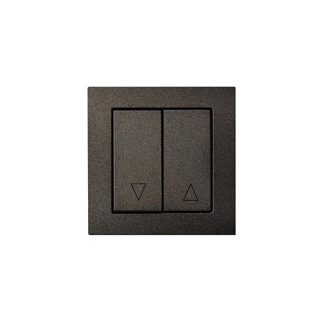 Выключатель жалюзи двухклавишный Liregus Epsilon антрацит 28-1101 Фото № 1