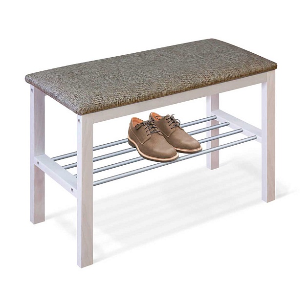 Обувница Sheffilton Альберо SHT-B2 беленый/кедровый/алюм.метал 7097127201 изображение 1 Обувница Sheffilton Альберо SHT-B2 беленый/кедровый/алюм.метал 7097127201 Фото № 1