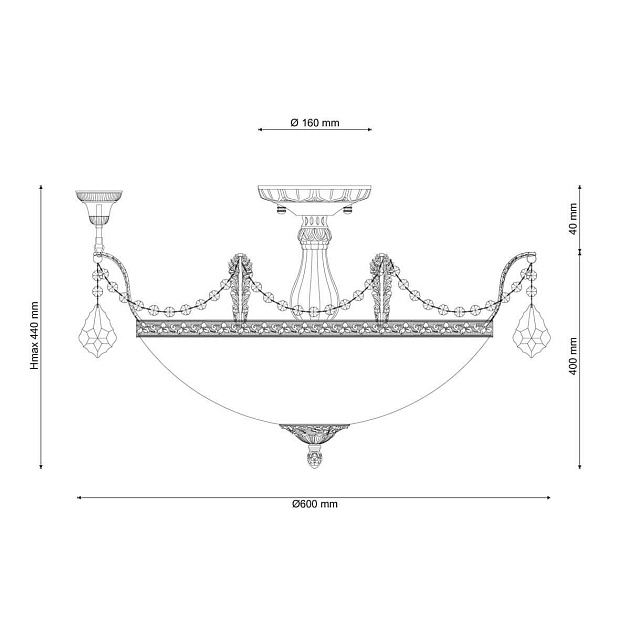 Потолочный светильник Lucia Tucci Barletta 181.8 D620 Coffe Gold изображение 2 Потолочный светильник Lucia Tucci Barletta 181.8 D620 Coffe Gold Фото № 2