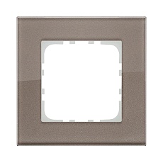 Рамка LK Studio 1-постовая, натуральное стекло (серо-коричневый) LK80 844119-1