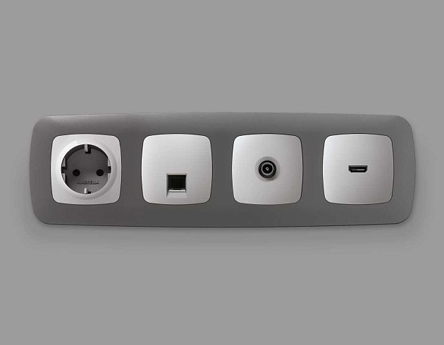 Лицевая панель ТВ-розетки AMBRELLA VOLT OP4130 Фото № 2