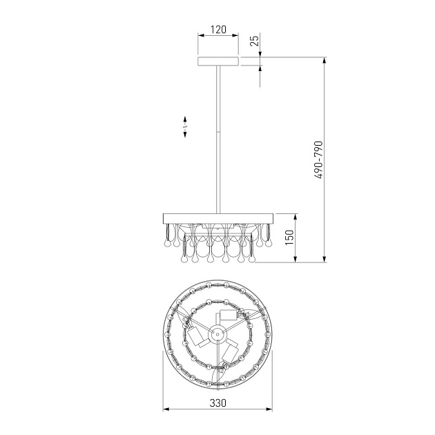 Подвесная люстра Eurosvet Sophie 60165/3 латунь изображение 2 Подвесная люстра Eurosvet Sophie 60165/3 латунь Фото № 2