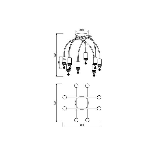 Потолочная люстра Vele Luce Pioggia VL4283L08 Фото № 5
