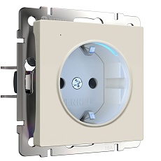 Розетка с заземлением Werkel с подсветкой айвори матовый W1171462 4690389191985