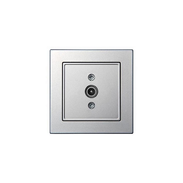 ТВ-розетка оконечная Liregus Epsilon серебро 28-1821 Фото № 1