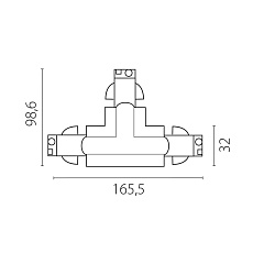 Соединение левое тройное перекидное с подводом питания к треку 5040xx-(F)/(R) Quattro Lightstar 504136-FRPSL 2