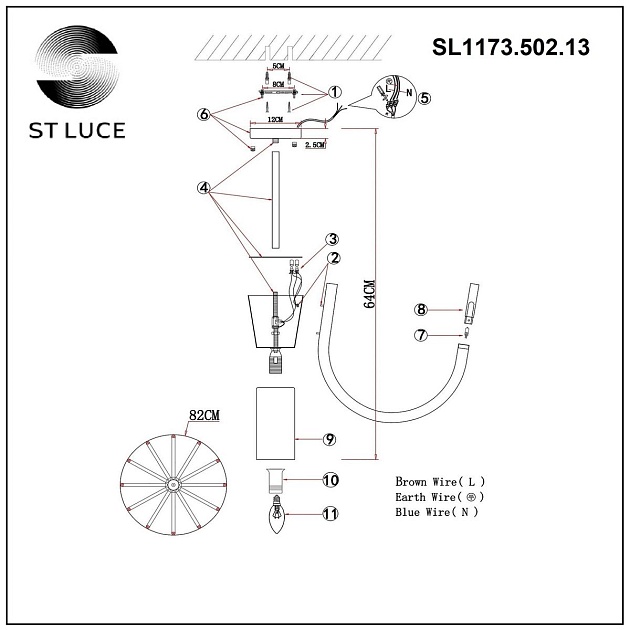 Подвесная люстра ST Luce Pafe SL1173.502.13 изображение 2 Подвесная люстра ST Luce Pafe SL1173.502.13 Фото № 2