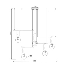 Подвесная люстра Eurosvet Riche 70143/5 черный 1