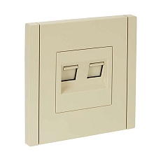 FORTE&PIANO Розетка компьютерная двойная RJ45 кат.6 FP434 ваниль IEK FP-K20-2-K10