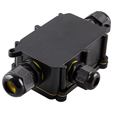 Коробка распределительная STEKKER LD523 водонепроницаемая на 3 выхода, 450V, 140х78х36, черный